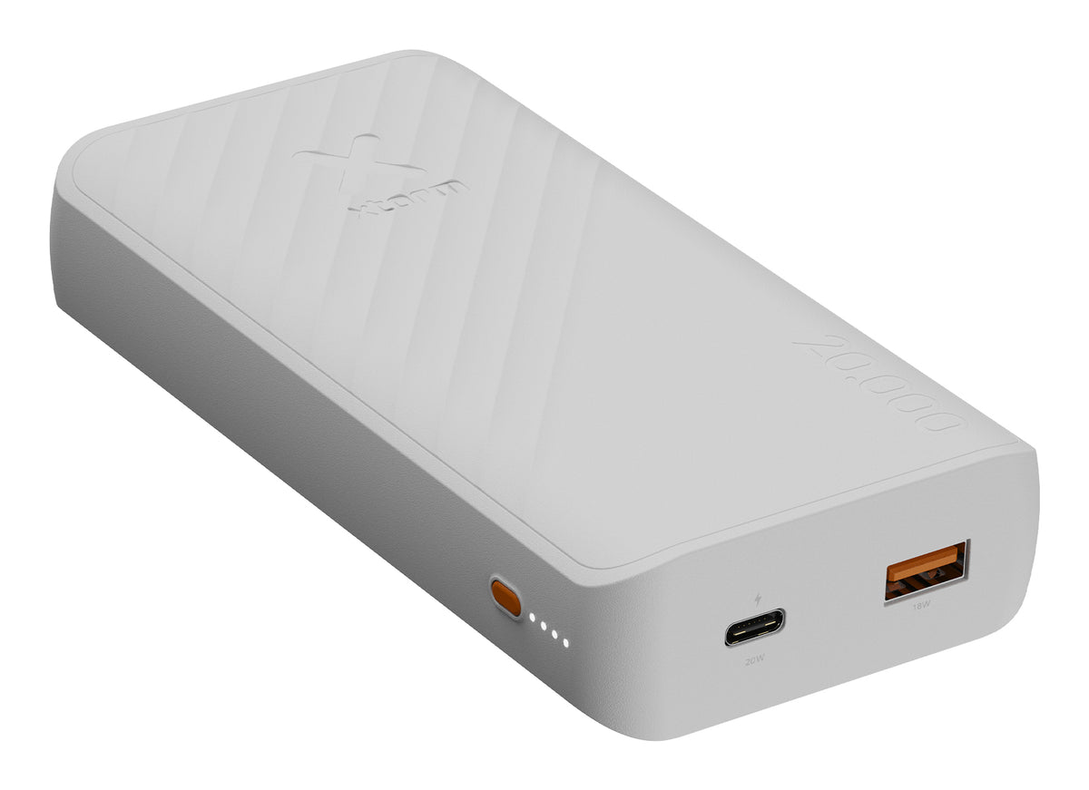 Xtorm Go2 Powerbank 20'000 mAh – 20 W PD, 1× USB-C, 1× USB-A, weiss