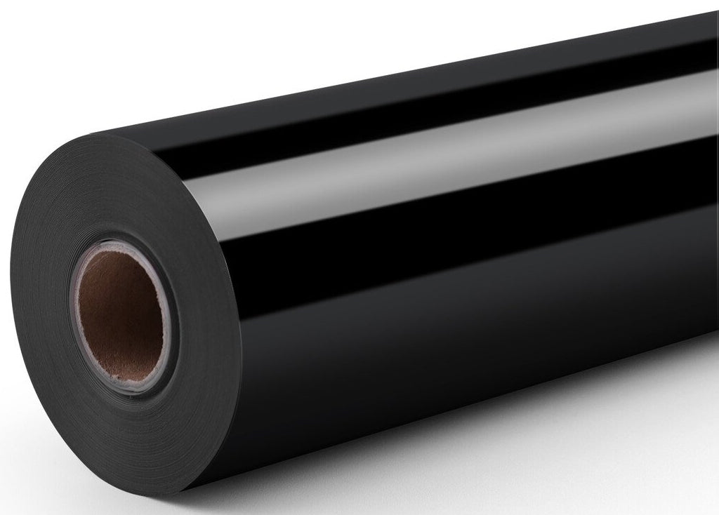 LOKLiK Aufbügelfolie (HTV), Vinyl, Schwarz, Glänzend, 30,5 cm × 12 m, 1 Rolle, für LOKLiK Crafter