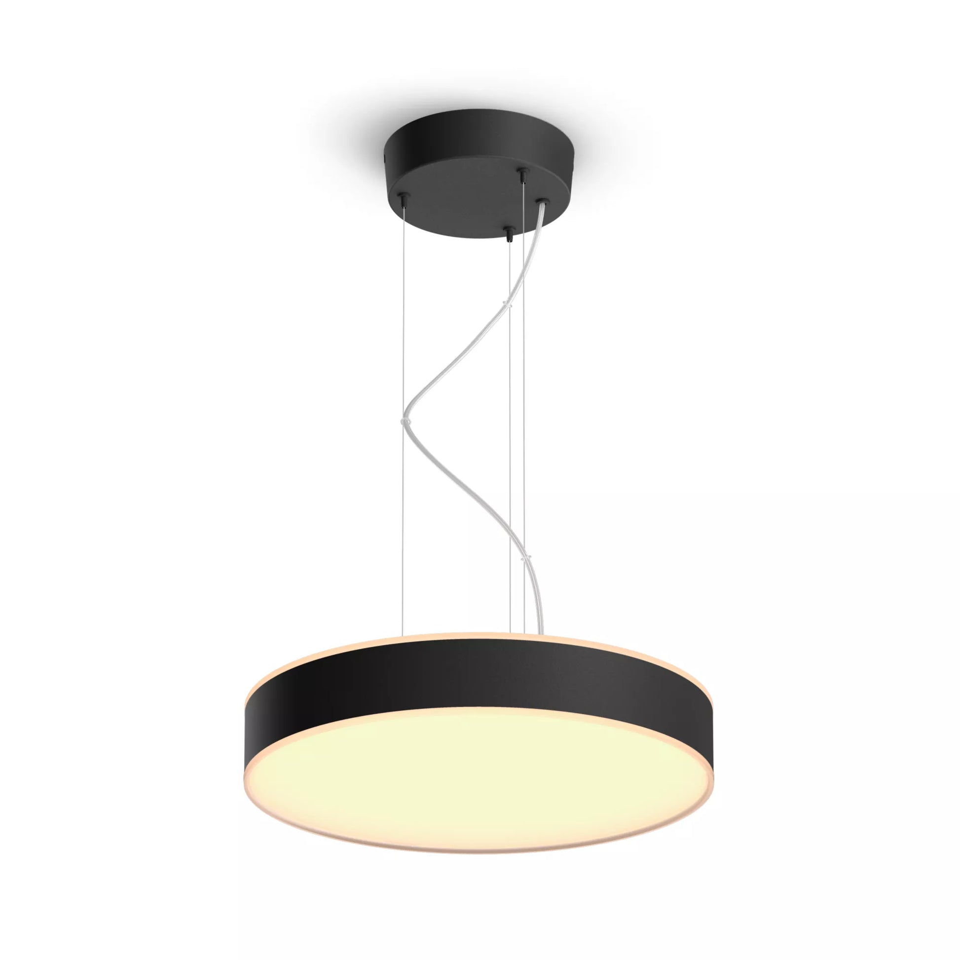Philips by Signify Philips Hue Hängeleuchte Enrave – Ø 42,5 × 12,9 cm, 3300 lm, 33,5 W, 2200–6500 K, für Hue Bridge, schwarz