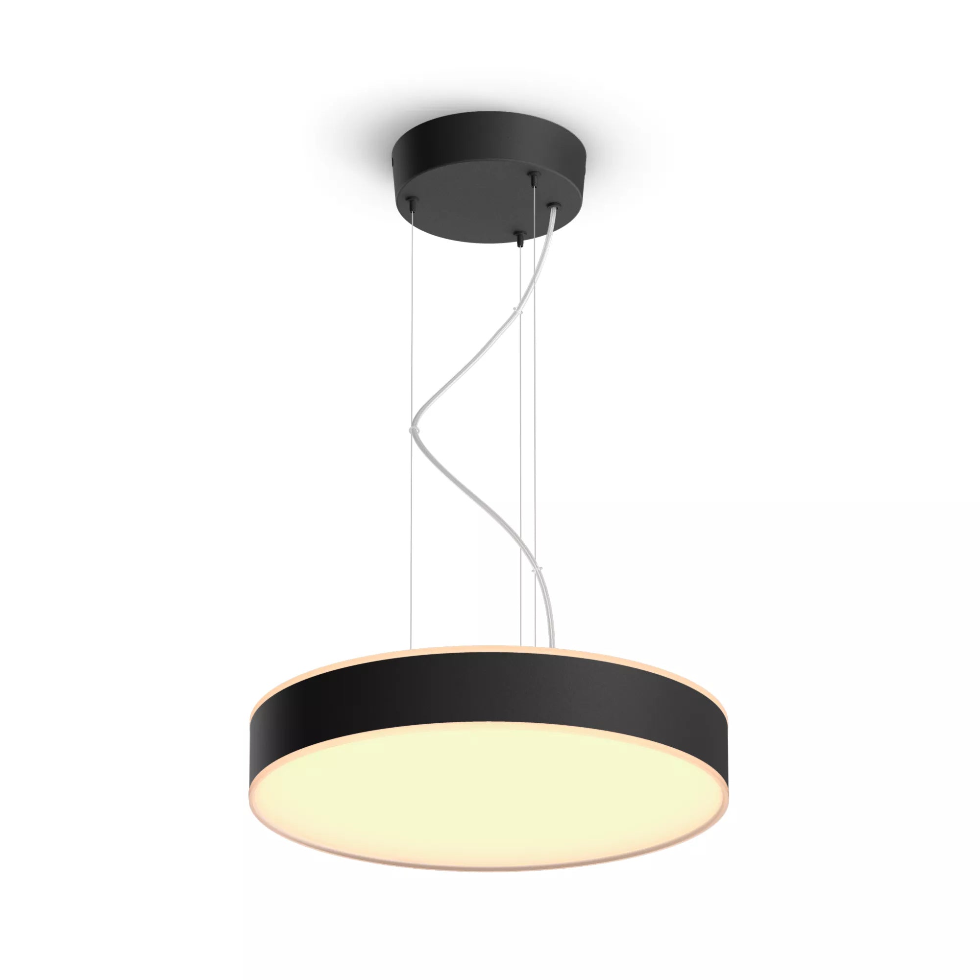 Philips by Signify Philips Hue Hängeleuchte Enrave – Ø 42,5 × 12,9 cm, 3300 lm, 33,5 W, 2200–6500 K, für Hue Bridge, schwarz
