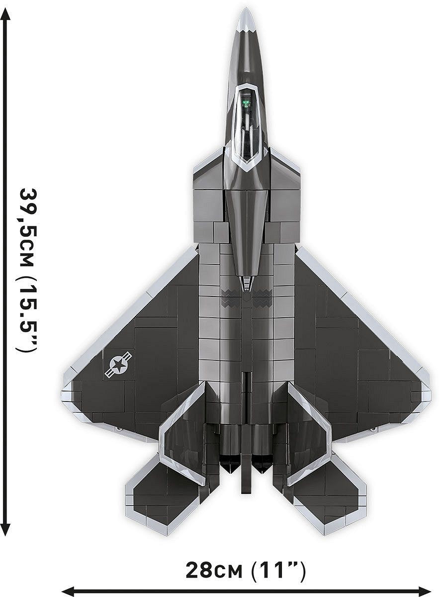 COBI Lockheed F-22 Raptor Bausteine – Militär – 695-teilig – 28 × 11,5 × 39,5 cm – ab 9 J. – Grau