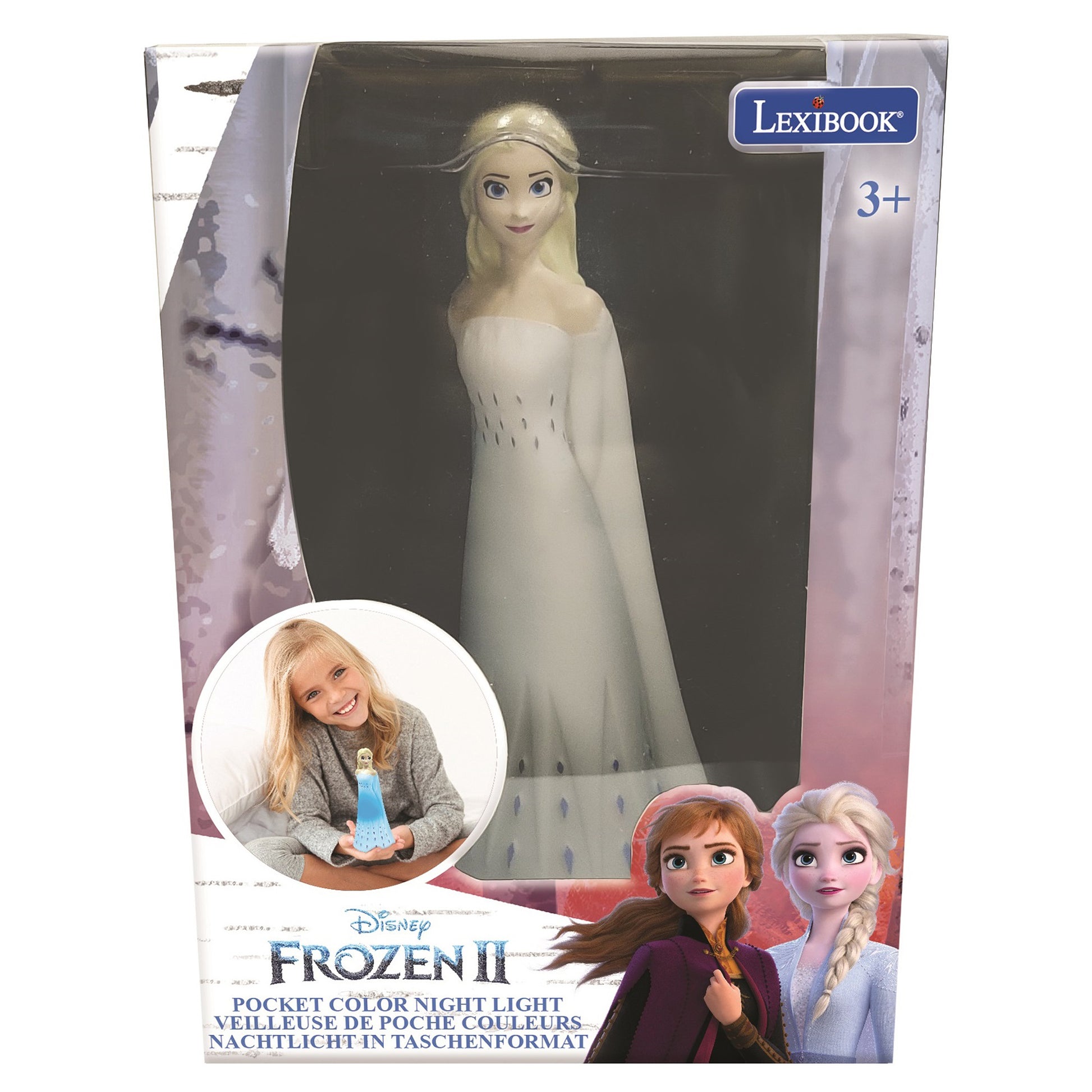Lexibook Disney Frozen Nachtlicht – Mehrfarbig, Batteriebetrieben (LR44, inkl.) – Weiss