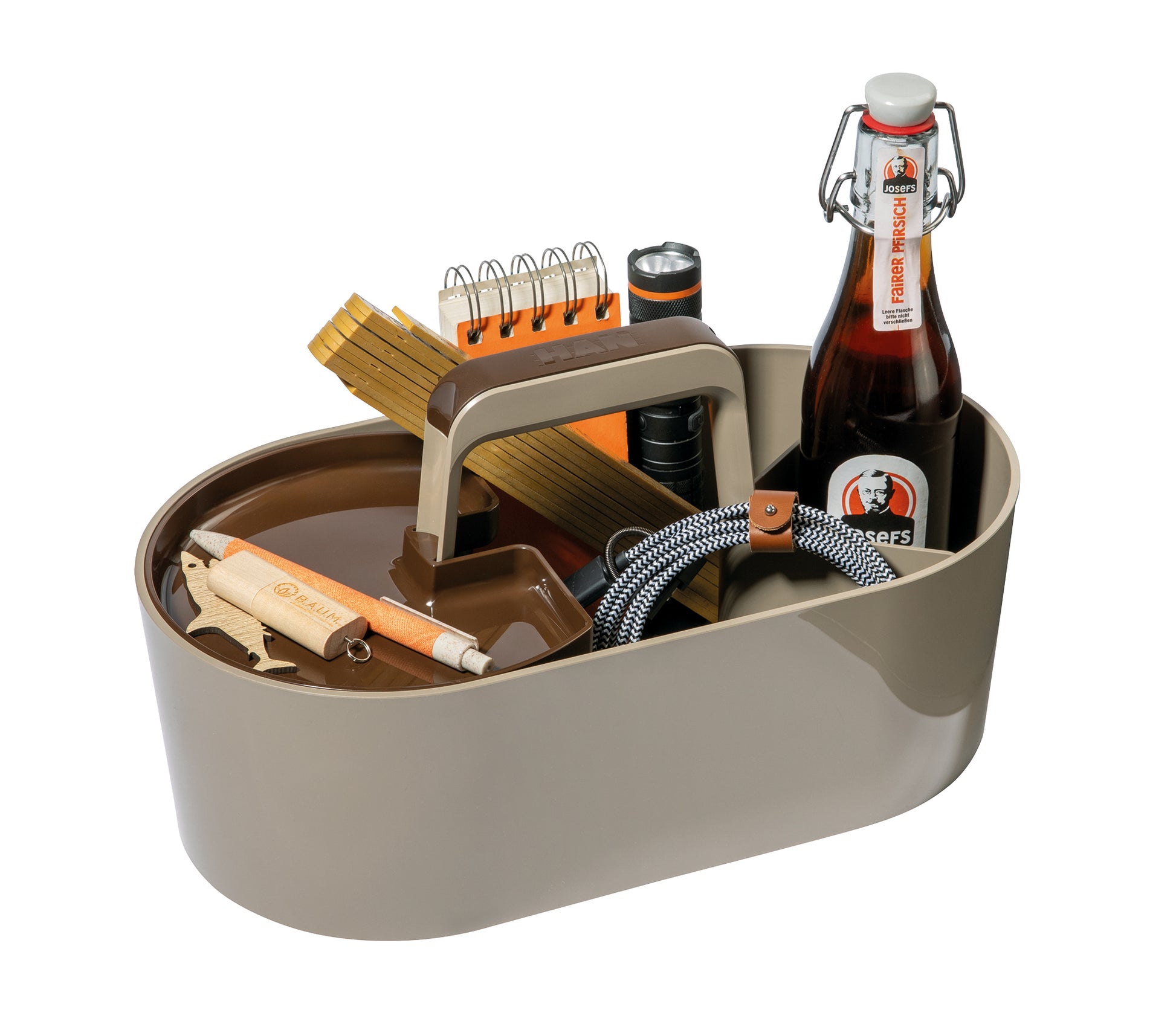 HAN LOFT 1200-12 Aufbewahrungsbox – 10,5 l, mit Trennelement, sandbraun, ABS, B 340 × H 188 × T 187 mm