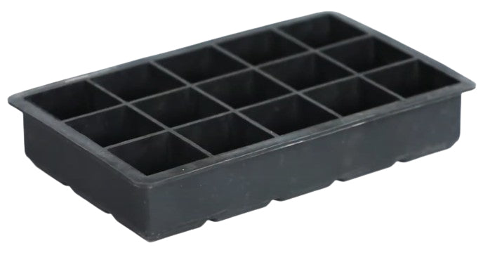 Relaxdays Eiswürfelform – 19,5 × 12,5 × 3,5 cm, Silikon, Schwarz, 15 Stk.