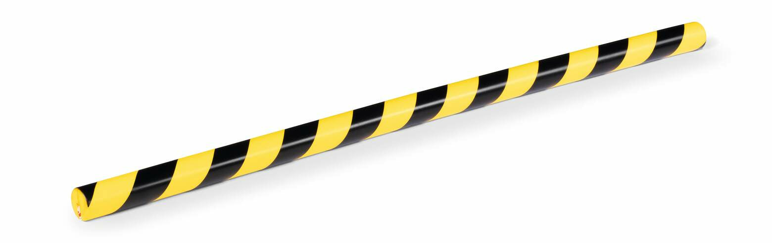 Durable Kantenschutzprofil E8R – 40 mm × 1 m, PU, Schwarz/Gelb, 8 mm Aussparung, selbstklebend, 5 Stk.
