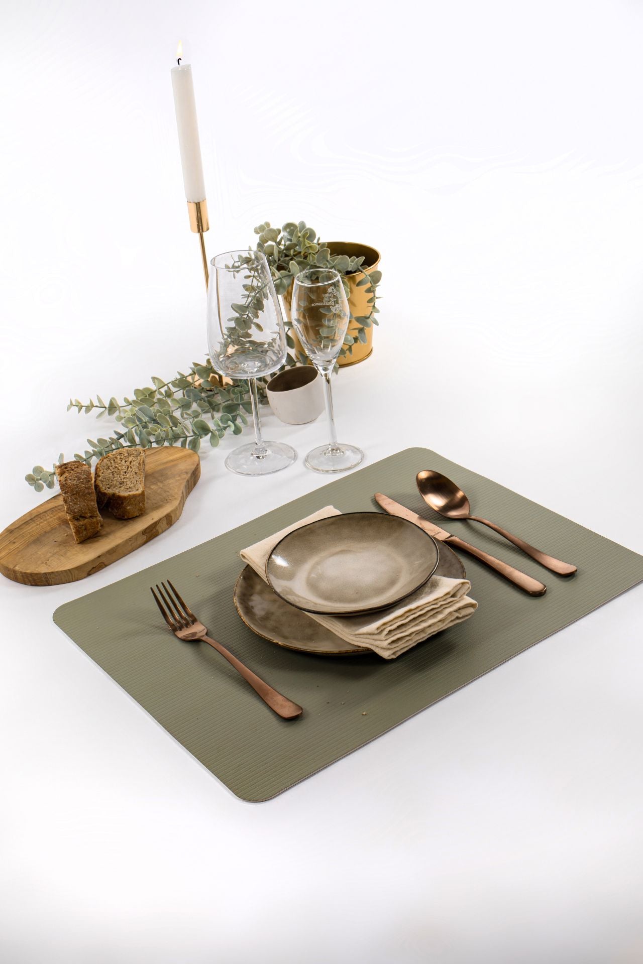 Tiseco Tischset – 45×33 cm, PVC, Hellgrün, Ribbo