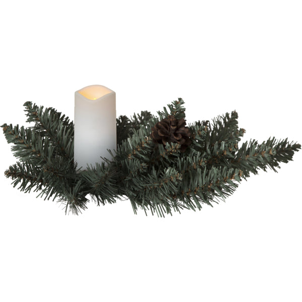 Star Trading LED-Grablicht Serene – Ø 33 cm, Gelb, Batteriebetrieben, Timer 8/16 h, Grün, Kunststoff