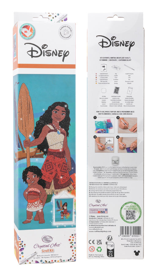 CRAFT Buddy Crystal Art Scroll – Diamond Painting Set – Moana – 40 × 50 cm – ab 8 Jahren