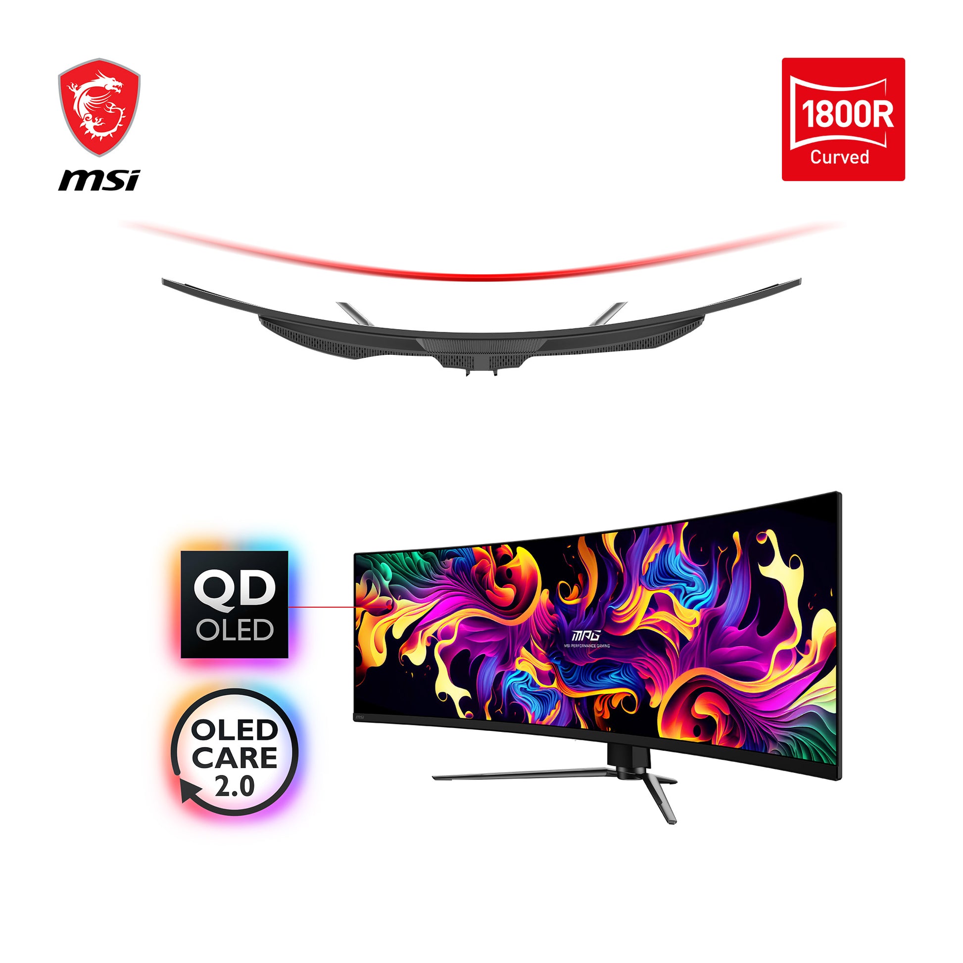 MSI MPG 491CQPDE – Monitor, 49", 5120 × 1440, QD-OLED, Gebogen