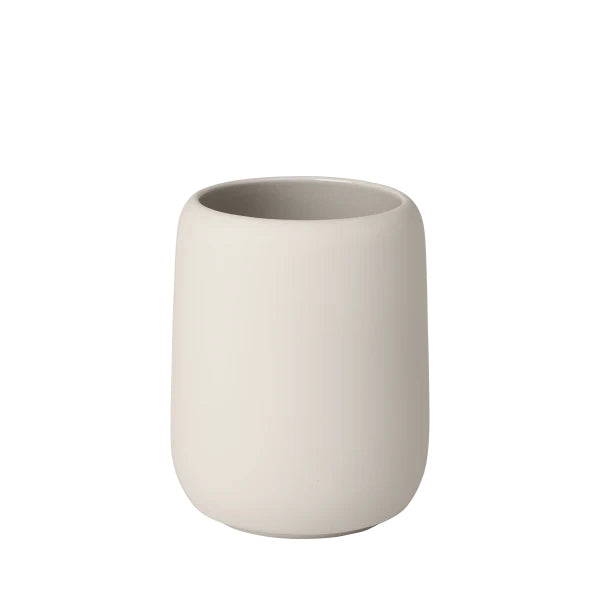 Blomus Zahnputzbecher Sono – 8,6×8,6×10,7 cm, Keramik, Beige