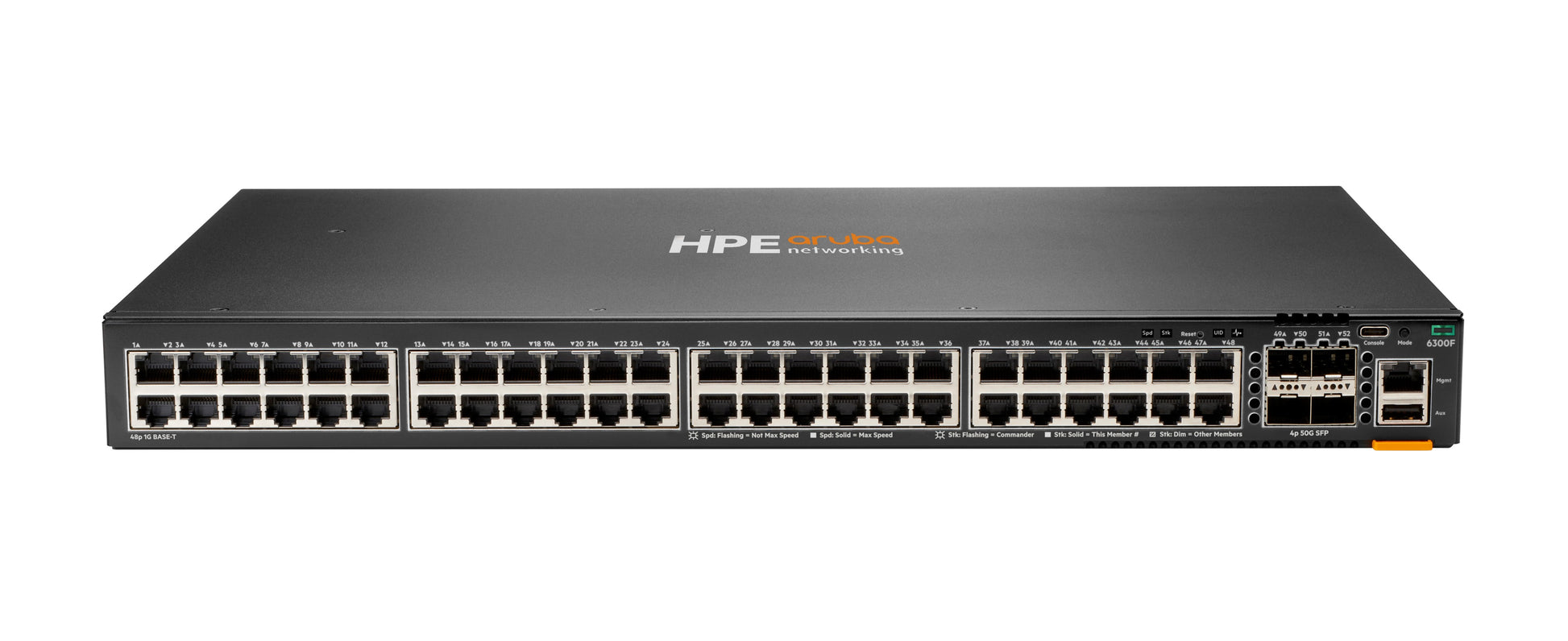 HPE Aruba CX 6300F 48G 4SFP56 JL667A – Managed Switch – 48×GbE, 4×SFP56, L3, 1U