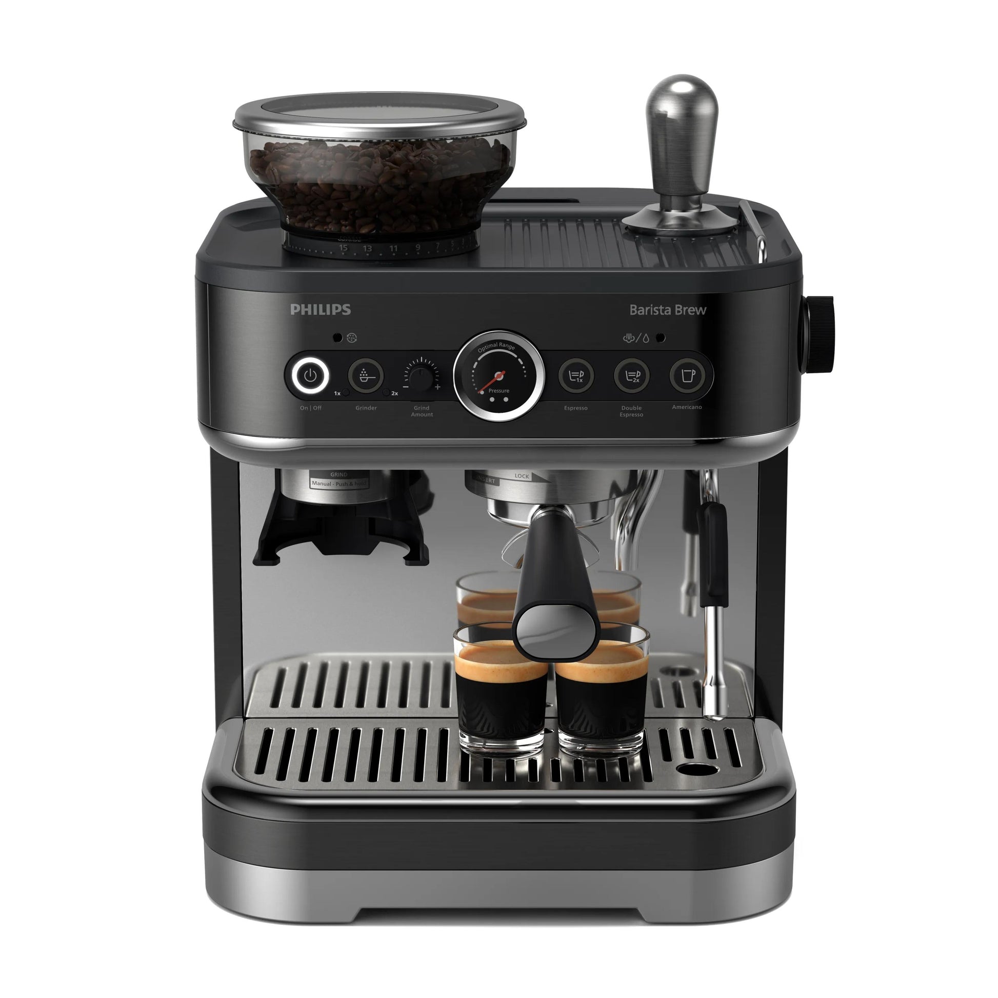 Philips Barista Brew PSA3218/10 Kaffeevollautomat – 2,3 l, 250 g Bohnenbehälter, 15 bar, Milchtank 0,45 l