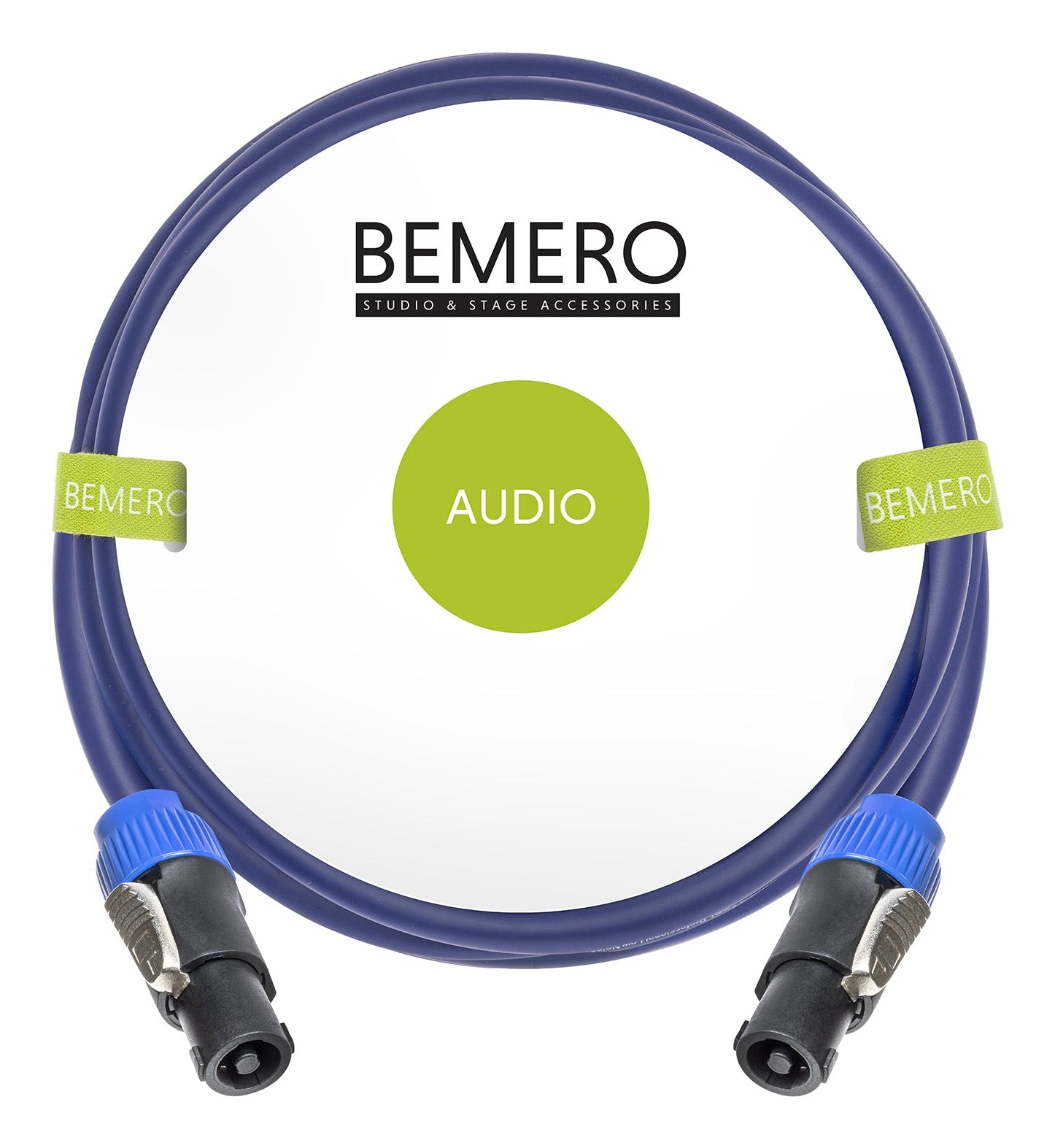 Bemero Speakon-Lautsprecherkabel – NL4 Stecker–NL4 Stecker – 2 m, Verriegelung, Schwarz, Blau