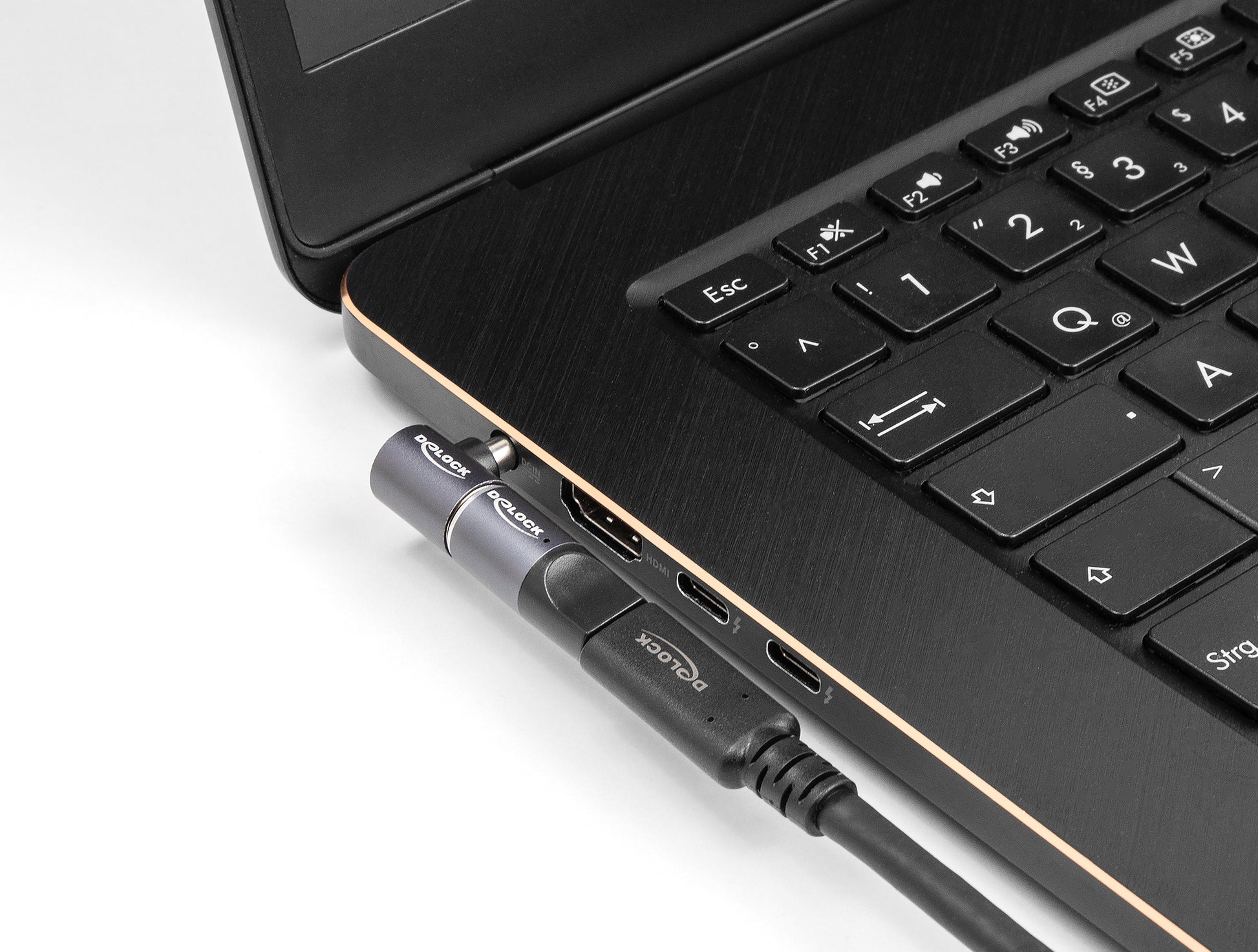 DeLOCK USB-C zu magnetischem 8-Pin Adapter – 20 V, 3 A – Anthrazit/Schwarz