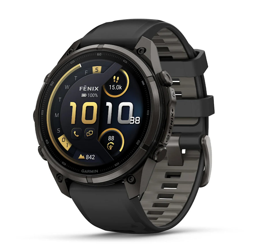 Garmin Fenix 9 Pro 47 mm GPS + Cellular – Titan Schwarz, Silikon Schwarz, 100 m