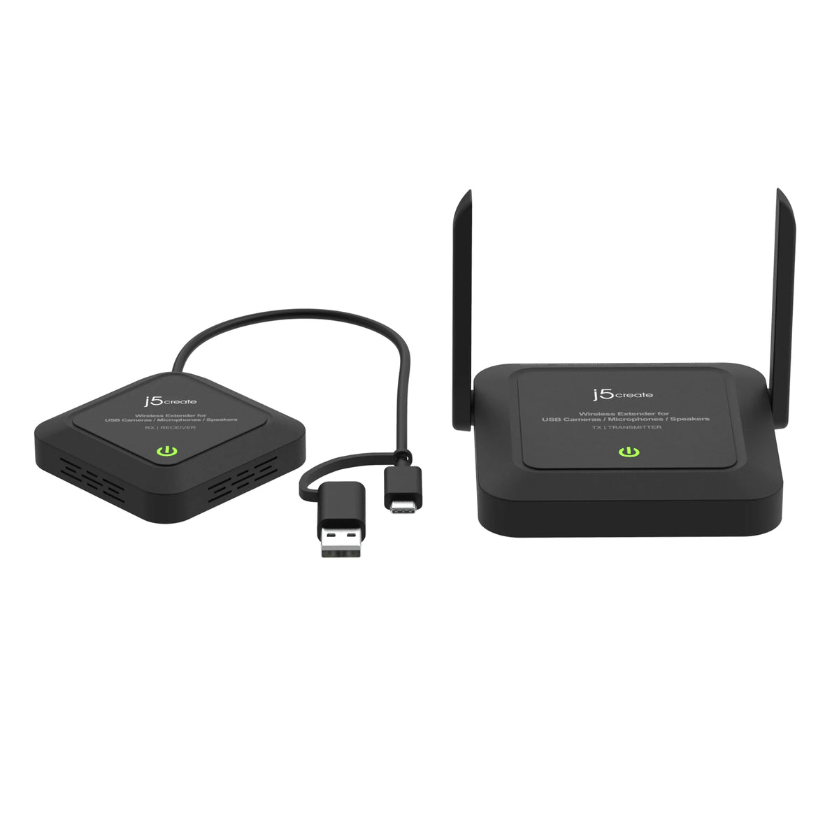 j5create JVW120-N – Drahtloser Extender – Verkabelt & Kabellos, USB-A/USB-C – für USB-C/USB-A-Ports