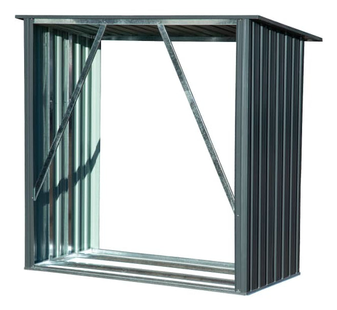 Dobar Kaminholzregal Aufbewahrungsbox 1500 l – Metall – Grau – 1630×1540×830 mm