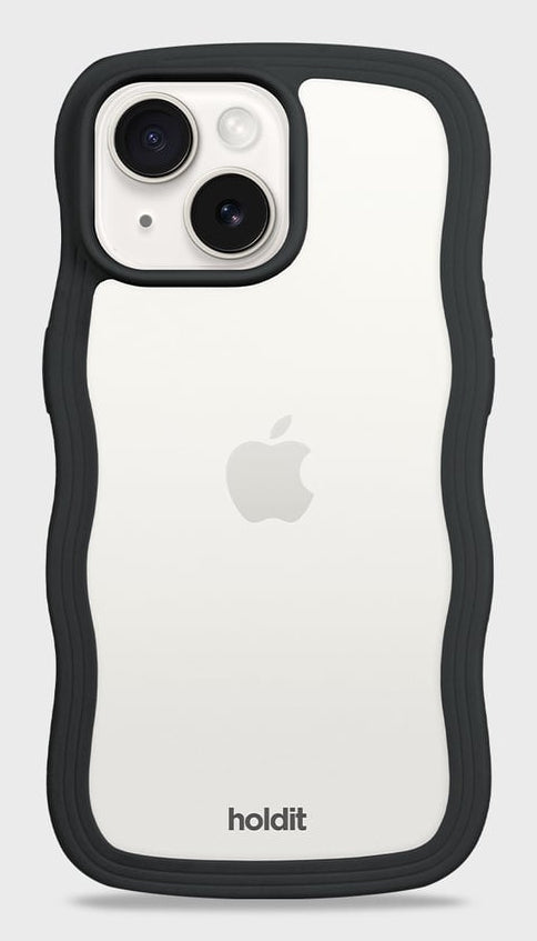 HoldIt Backcover Wavy – für Apple iPhone 17 – schwarz/transparent – TPU