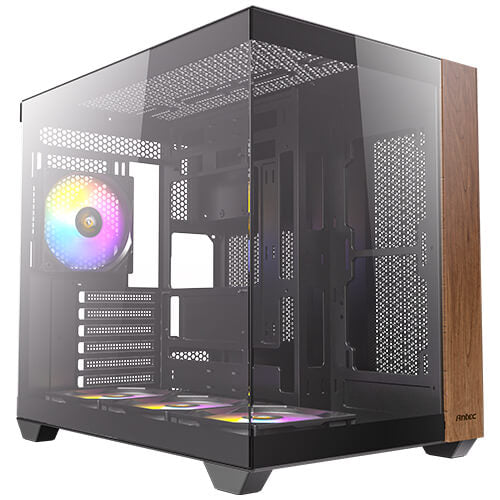 Antec CX800 – PC-Gehäuse – Midi Tower, ATX, Schwarz/Holz, Seitenfenster, 3×120 mm Lüfter, 2×3,5"+2×2,5"