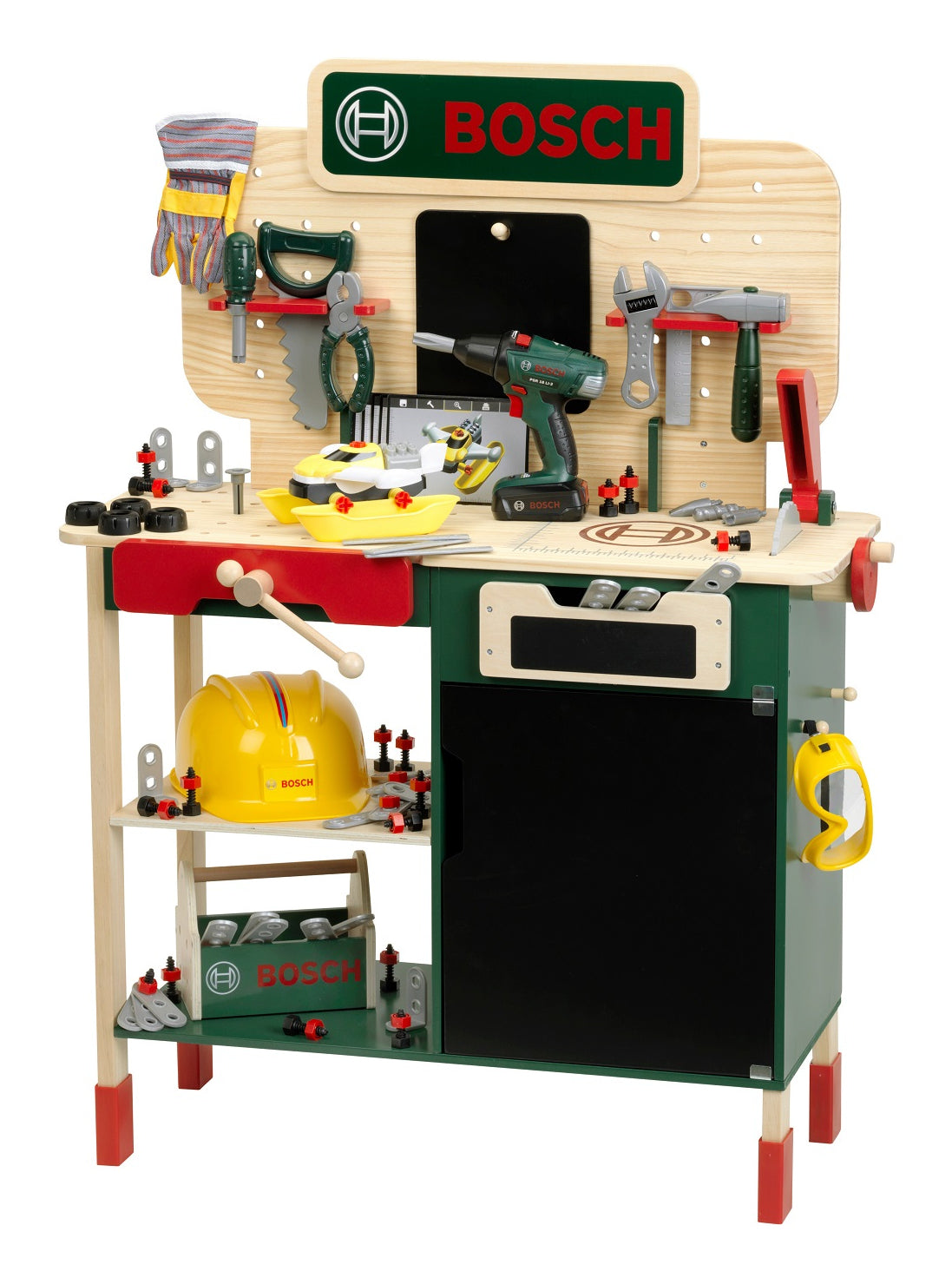 Theo Klein Bosch Werkbank – 75 × 107 × 30 cm – ab 3 Jahren – Kunststoff, Holz – Mehrfarbig