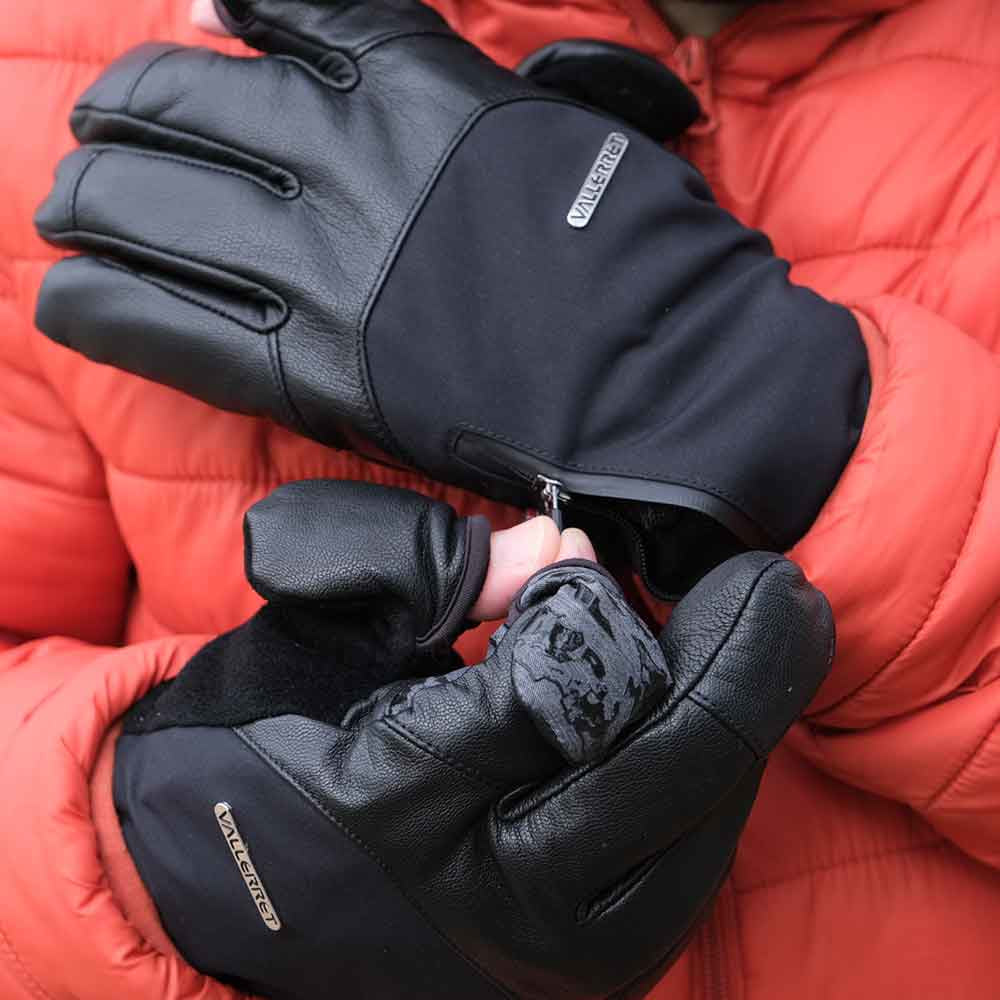 Vallerret Photography Gloves Vallerret Tinden Handschuhe – Grösse XXL, Echtes Leder, magnetische Fingerspitzen – Schwarz