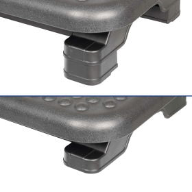 MAUL Fussstütze – Trittfläche 310 × 430 mm, höhenverstellbar, schwarz, Kunststoff