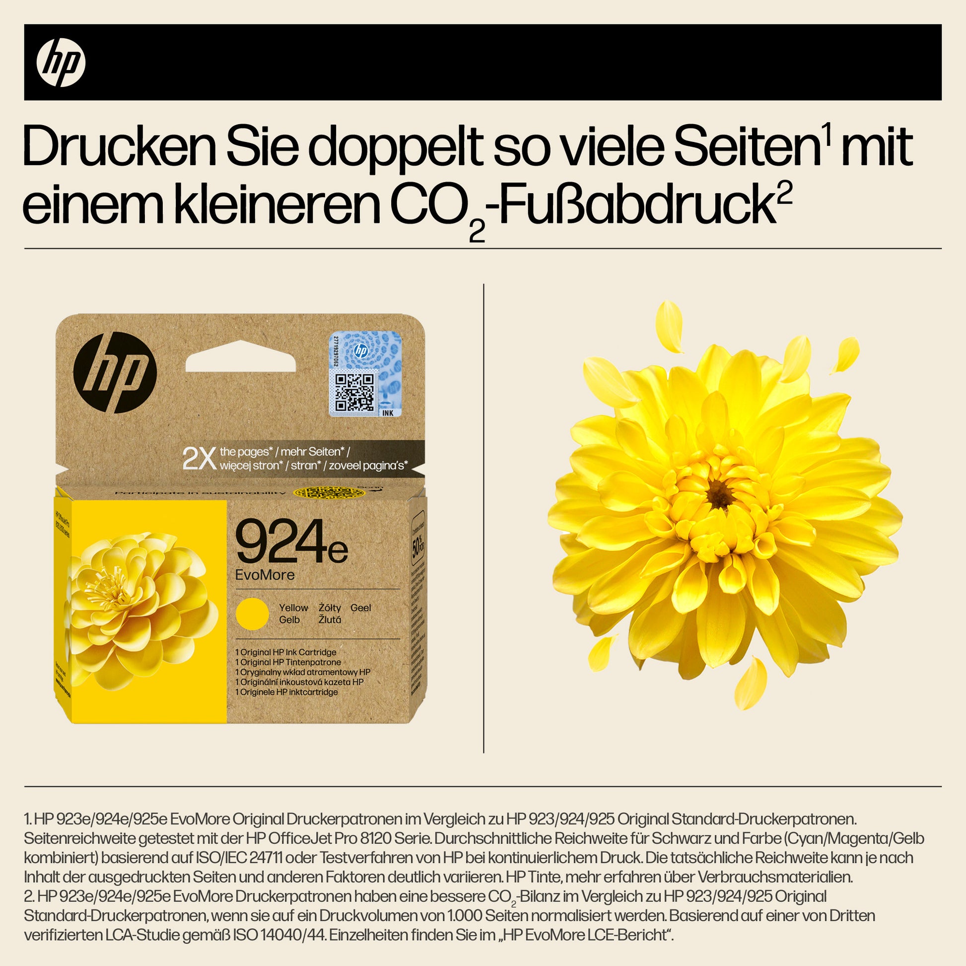 HP 924eXL Evomore Gelb Tintenpatrone (Original) – 800 Seiten – für HP OfficeJet Pro 8120e/8130e