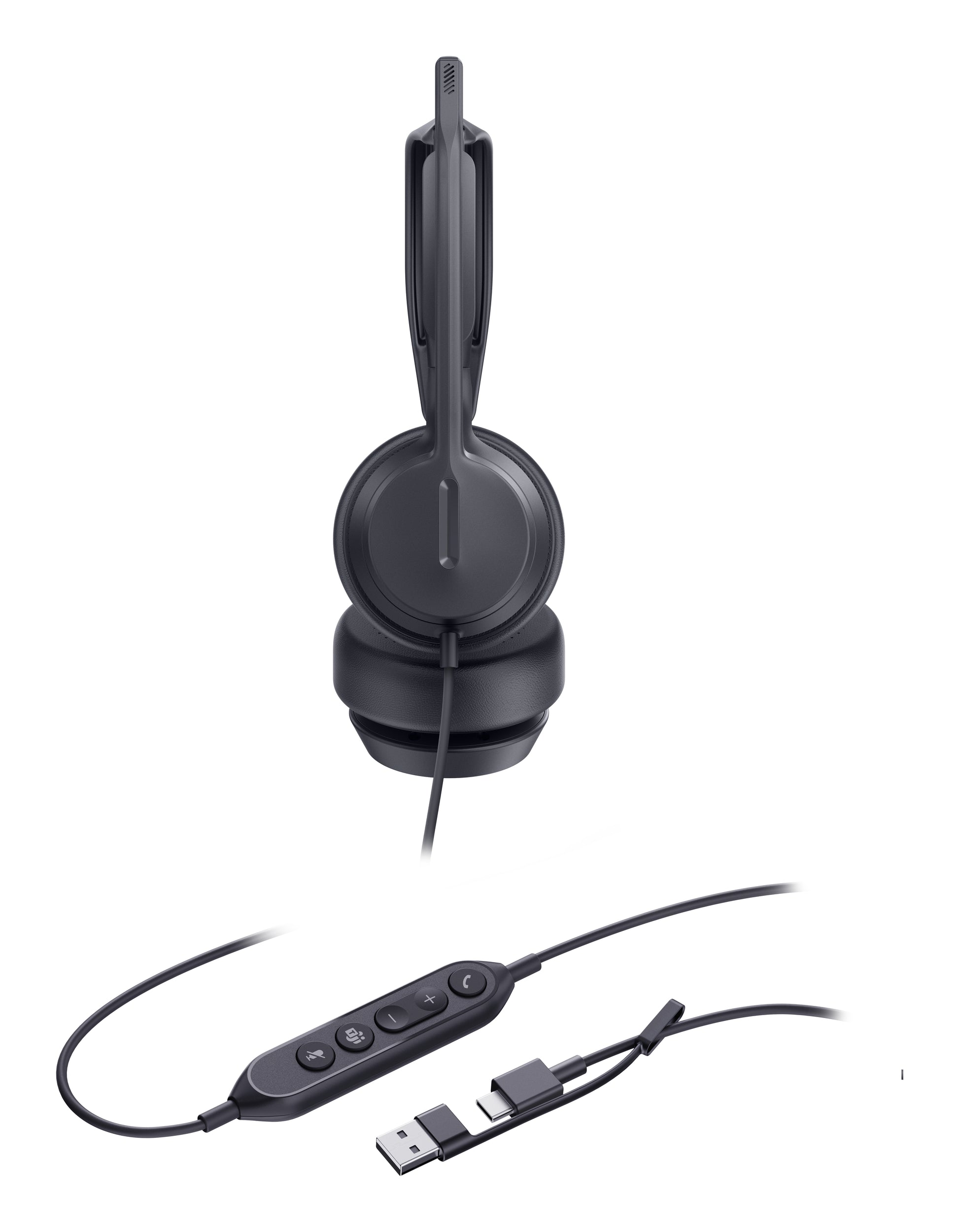 Yealink UH42 Dual Teams Office-Headset – On-Ear, Stereo, Kabelgebunden, USB-C/USB-A, Schwarz