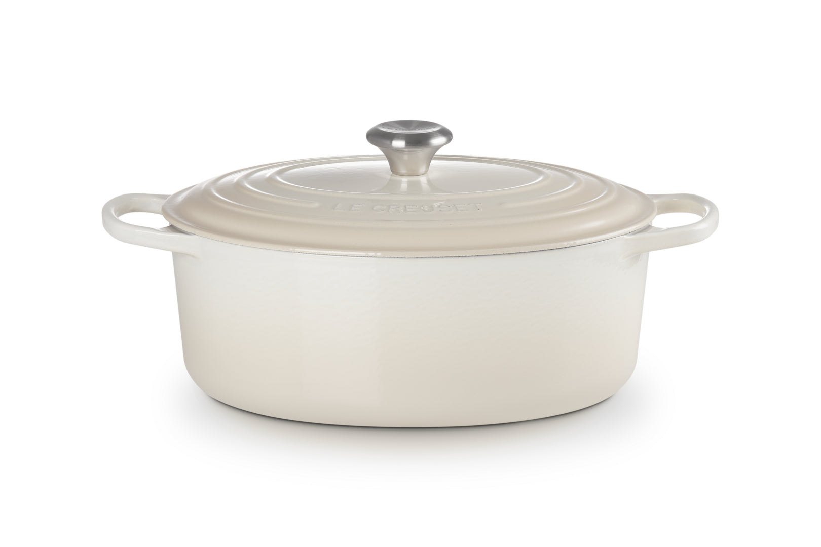 Le Creuset Kochtopf – 6,3 l, Ø 31 cm, Gusseisen, Emaille, für Induktion, Gas, Glaskeramik, Cremefarben