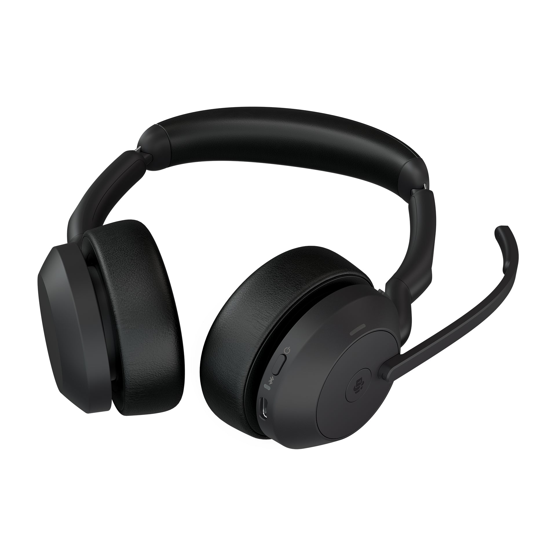 Jabra Evolve2 55 Office-Headset – On-Ear, Stereo, BT, ANC, MS Teams zertifiziert, mit USB-A-Dongle, Schwarz