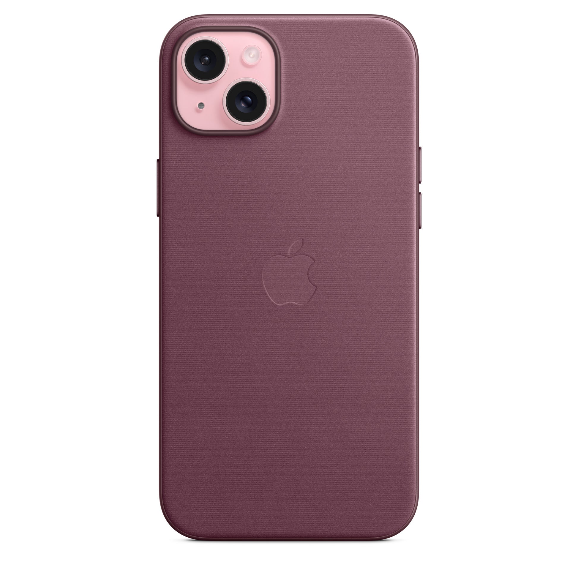 Apple Backcover FineWoven – für Apple iPhone 15 Plus – rosa/dunkelrosa – Feintwill – MagSafe-kompatibel