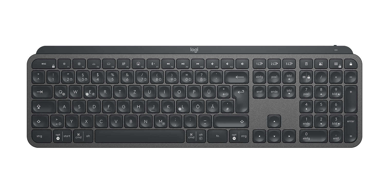 Logitech MX Keys for Business – Tastatur – Bluetooth & 2,4 GHz (Logi Bolt) – QWERTZ (DE) – Graphit