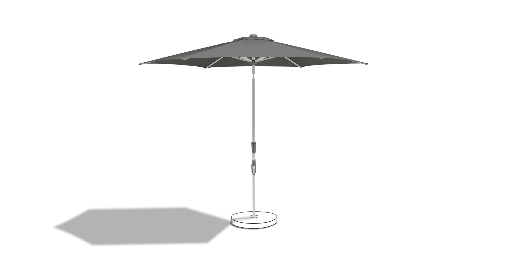 Suncomfort by Glatz Balkonschirm Slide – Ø 250 cm – Grau – Neigungsverstellung, Aluminium