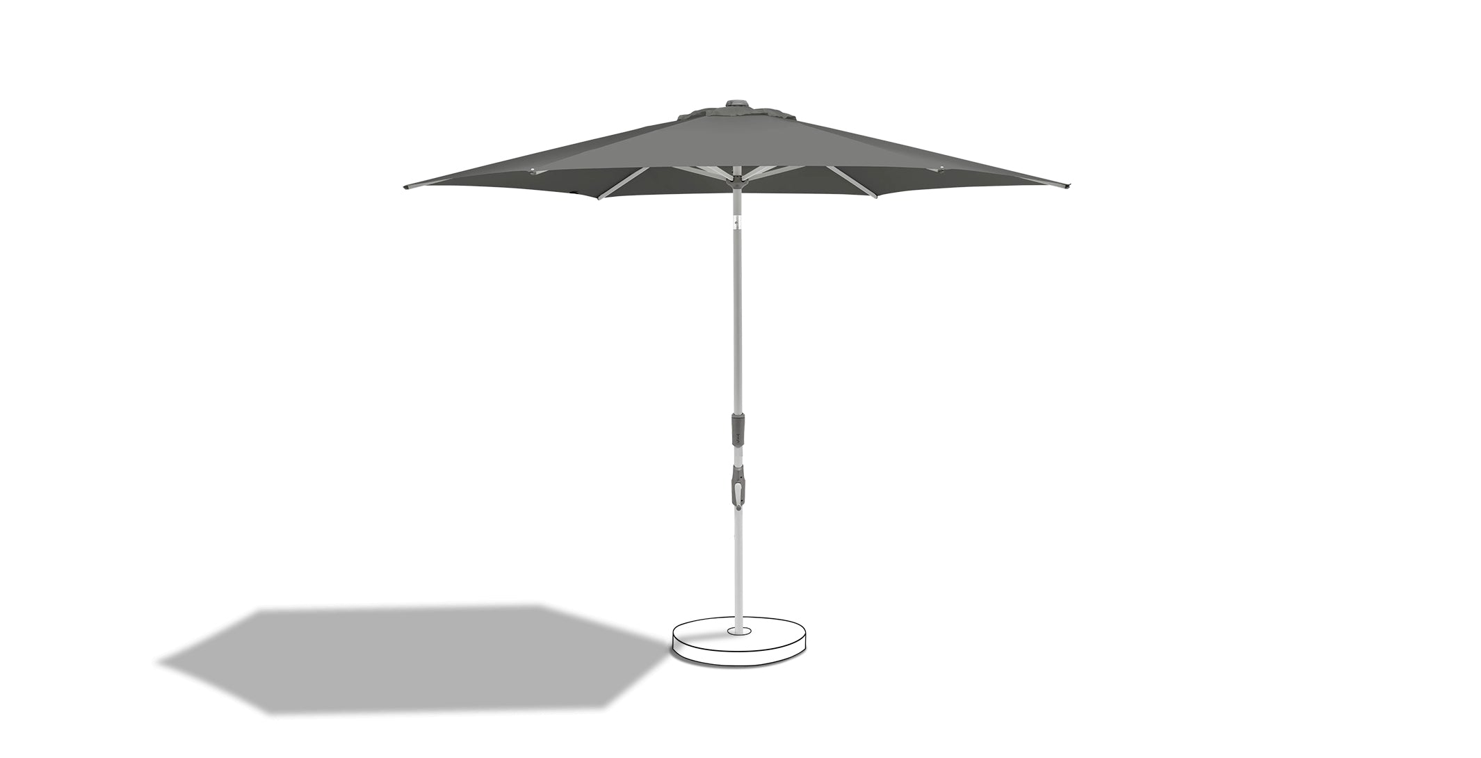 Suncomfort by Glatz Balkonschirm Slide – Ø 250 cm – Grau – Neigungsverstellung, Aluminium
