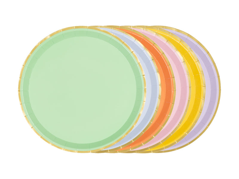 PartyDeco Teller, Papier/Karton – Ø 21 cm, mehrfarbig – 6 Stk.