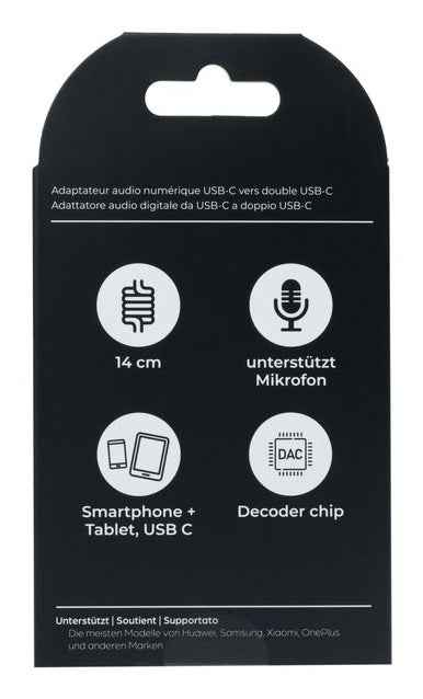 ONIT Multi-Kabel – 2-in-1 USB-C auf 2× USB-C 0,14 m, PD 60 W, Schwarz – für USB-C Geräte