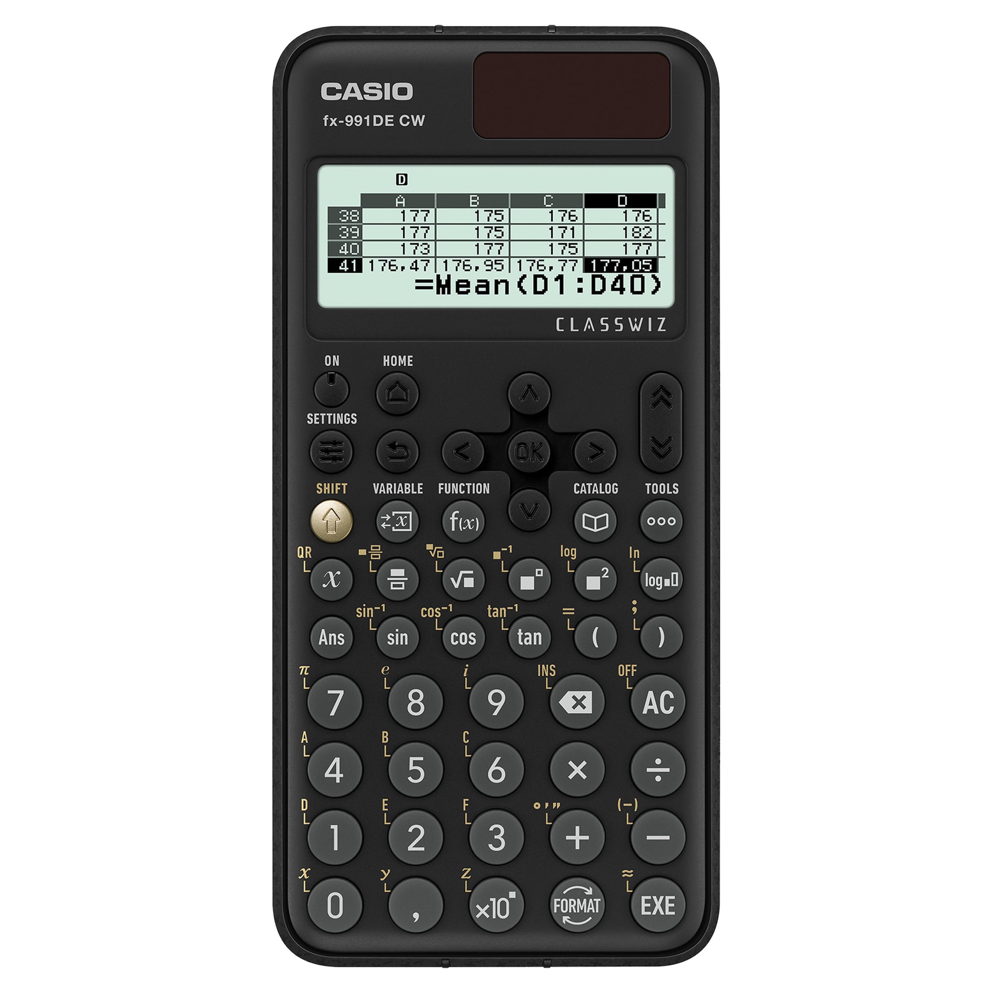 Casio Taschenrechner FX-991DE CW – 12-stellig, LCD, Solar + Batterie, Schwarz