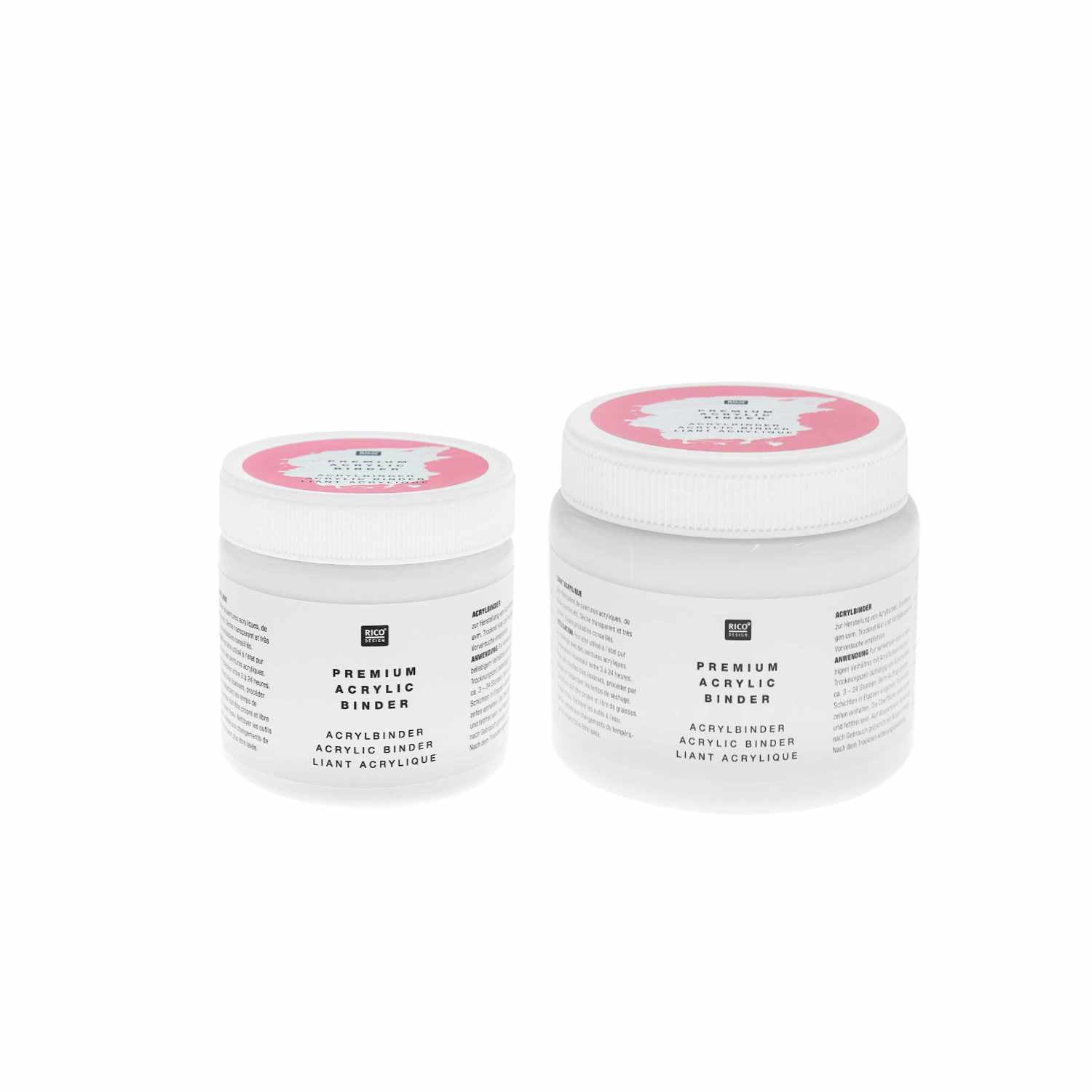 Rico Design Acrylbinder – Transparent, glänzend – 500 ml, Topf