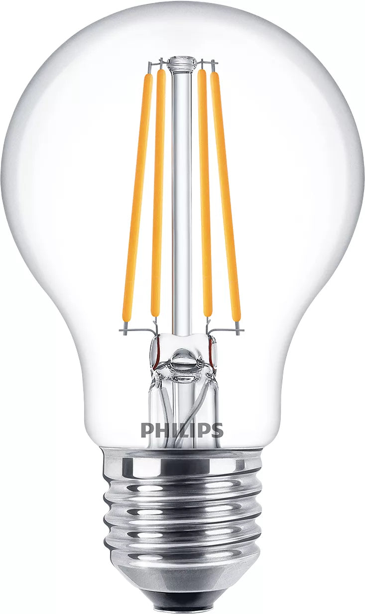 Philips by Signify Philips LED-Leuchtmittel E27 A60 – Warmweiss 2700 K, 806 lm, 7 W – 1 Stk. – Klar