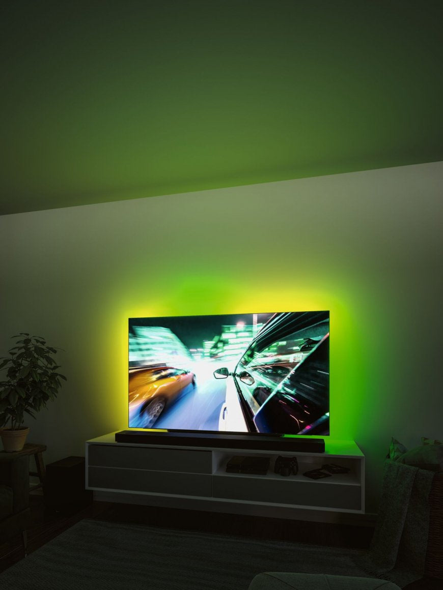 Paulmann 78880 TV-Backlight-Set – RGB, USB, dimmbar – für 55" TVs – Schwarz