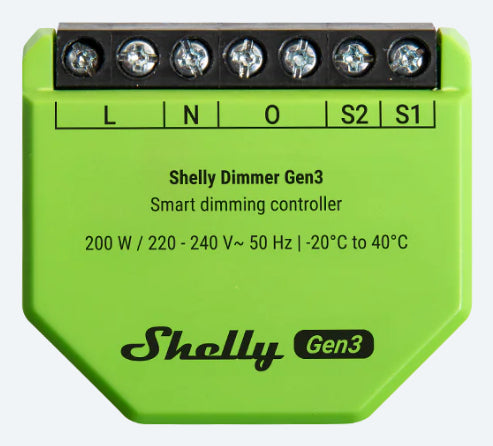 Shelly Dimmer Gen3 – Zubehör – Dimmer, 150 W (LED), WLAN – für Amazon Alexa