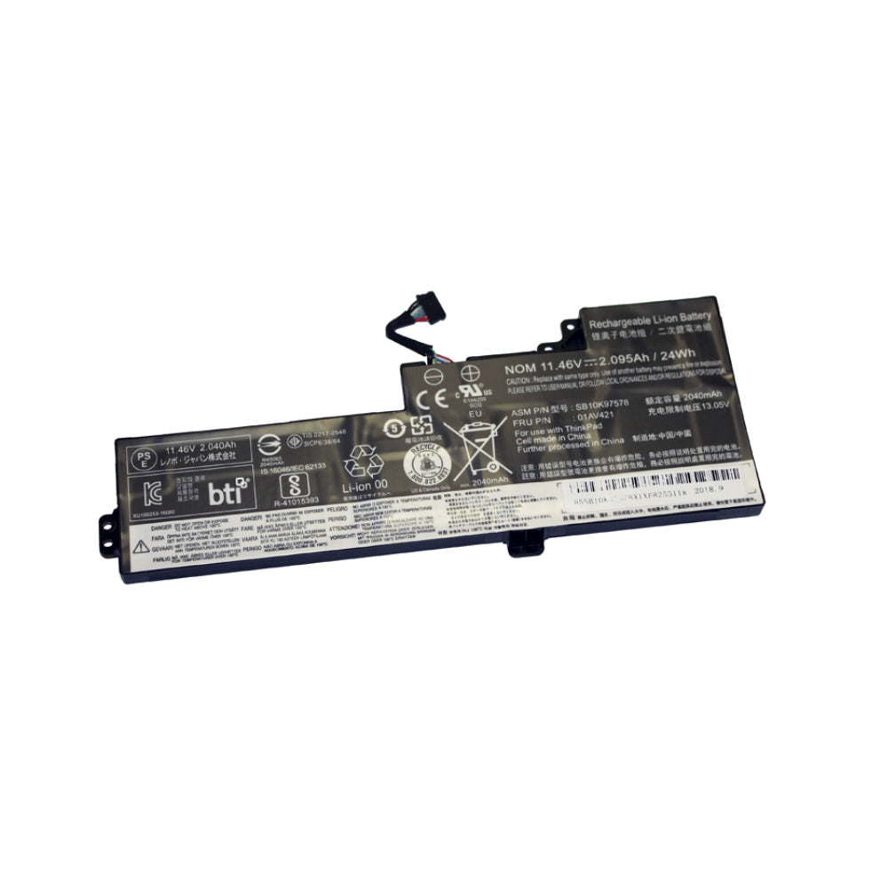 BTI Notebook-Akku – für ThinkPad T470 – 24 Wh, 11,46 V (3 Zellen) – Schwarz