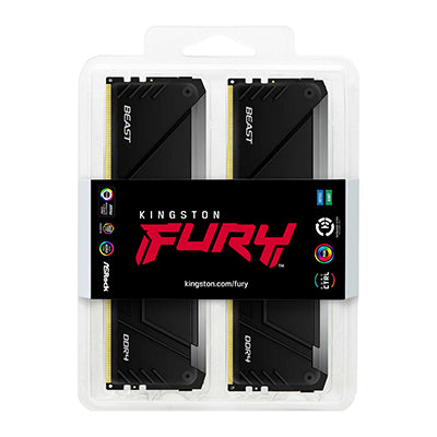 Kingston Technology Kingston FURY Beast – Arbeitsspeicher – 32 GB (4×8 GB), DDR4, 3600 MT/s, CL17, 1,35 V, 288-Pin DIMM, RGB