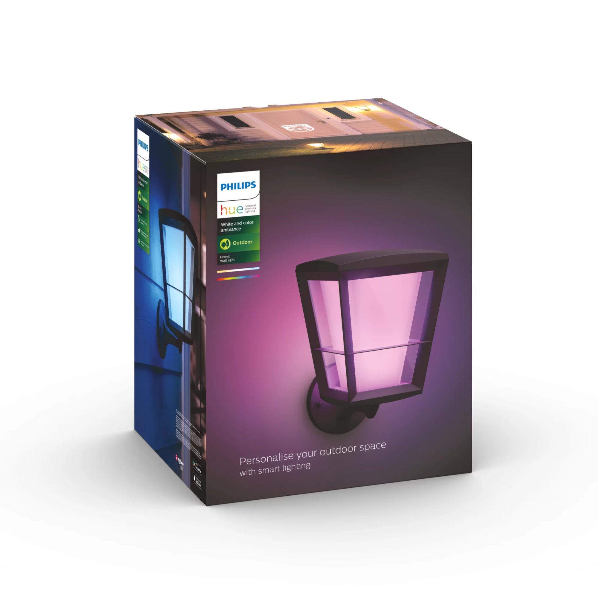 Philips by Signify Philips Hue Aussenwandleuchte – 19,4×30,1 cm – 1150 lm, 15 W – RGB, 2000–6500 K – IP44 – Netzbetrieb – Zigbee