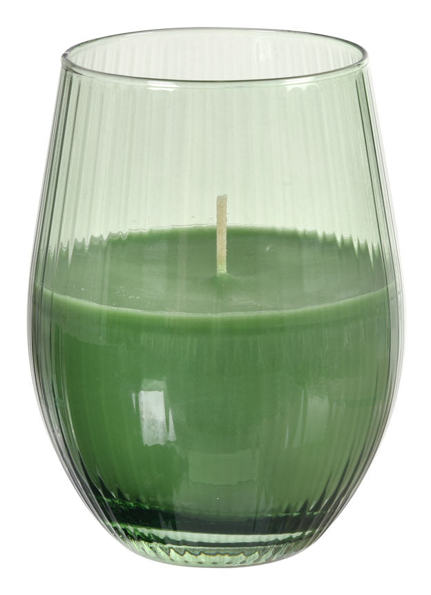 Duni Duftkerze – Ø 7,6 × 12,5 cm – ca. 55 h – Paraffin & Glas, grün, 6-teilig