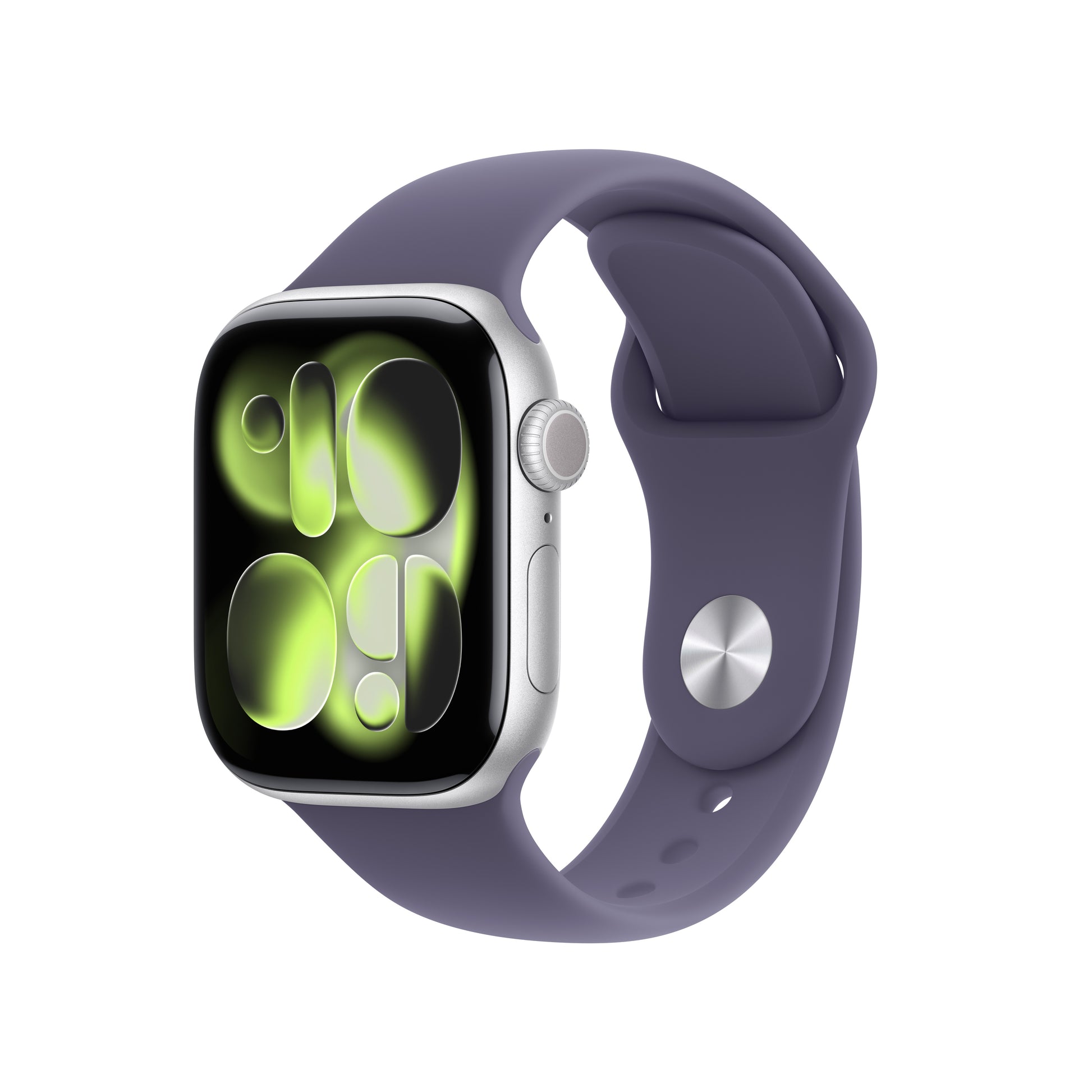 Apple Watch S11 (Cellular) – Smartwatch – 42 mm, LTE, OLED, 50 m, Silber, Purple Fog Sportband (M/L)