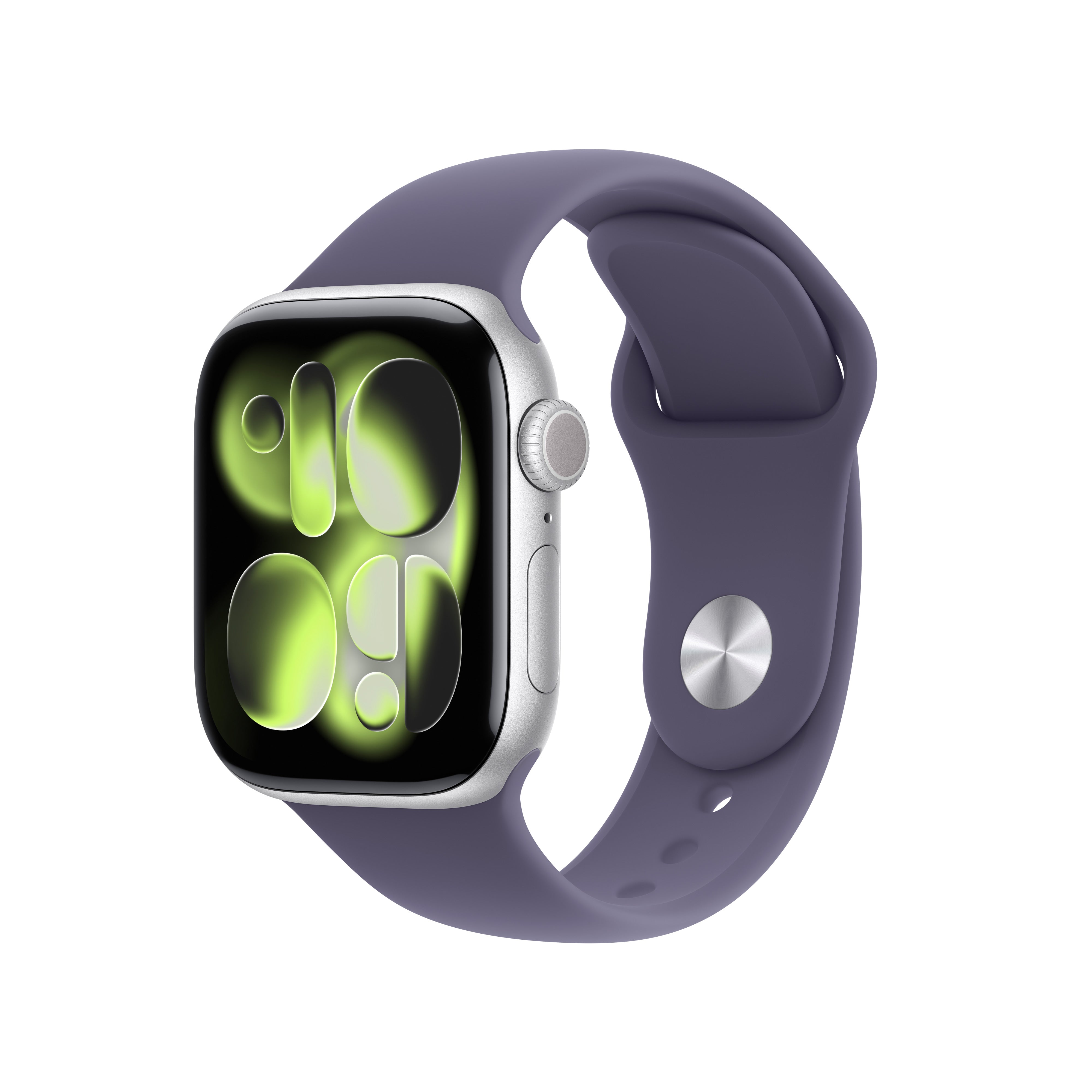 Apple Watch S11 (Cellular) – Smartwatch – 42 mm, LTE, OLED, 50 m, Silber, Purple Fog Sportband (M/L)