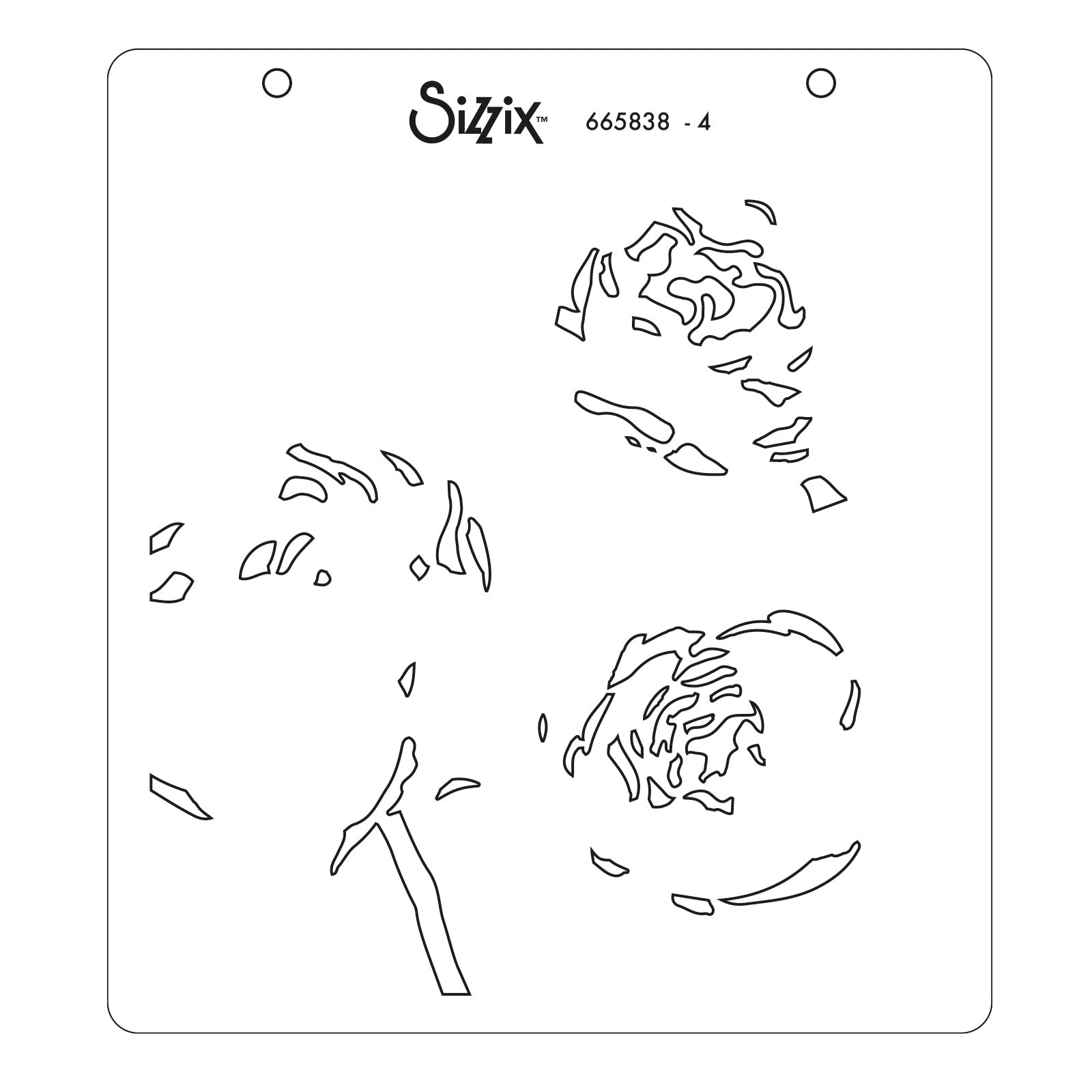Sizzix Schablone – Pfingstrose – 150 × 150 mm