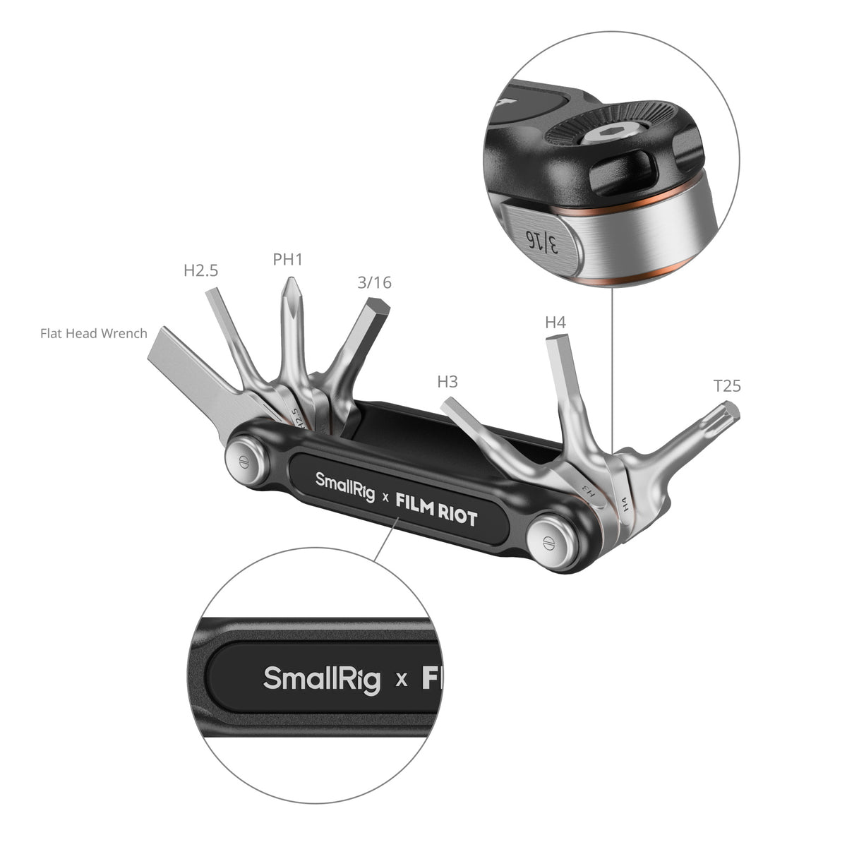 SmallRig 4374 Schraubenzieher-Set – 7-teilig, Phillips & Torx – Metallgriff