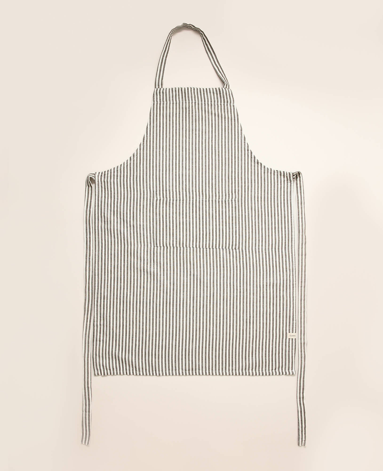 Esmée Kochschürze 60 × 90 cm, Leinen/Bio-Baumwolle, Grau/Beige